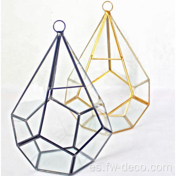 Jarrón de vidrio barato jarrón de vidrio geométrico/jarrones de vidrio colgando
